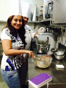 Crafting the cake with Chef Sunil