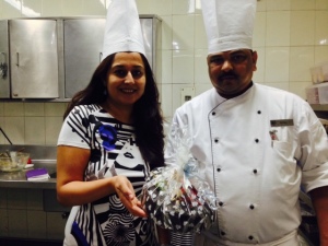The perfect cake, Chef Sunil and I 
